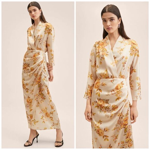 Mango Modest Ramadan Collection Floral Print Dress New - Picture 1 of 9